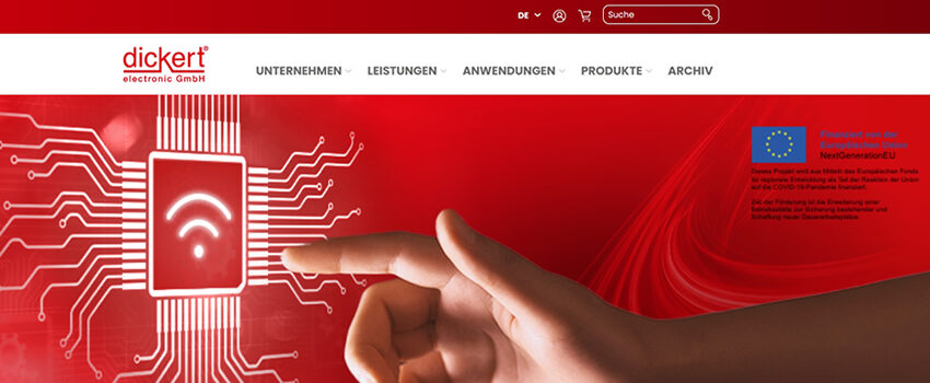 Dickert Electronic Website Screen